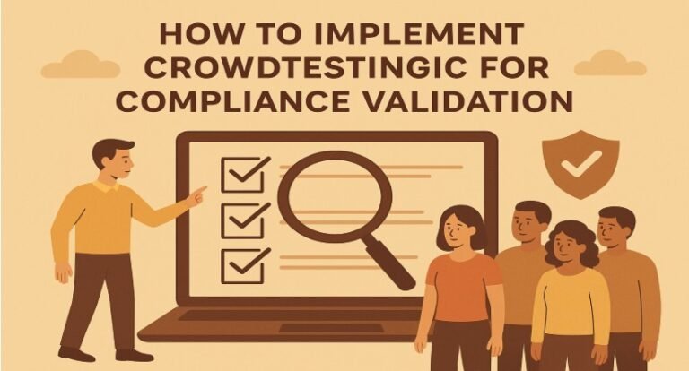Testers performing crowdtesting for compliance to ensure accurate compliance validation in software testing under real-world scenarios.