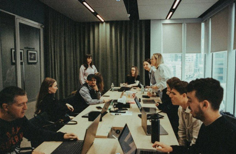 Illustration of digital compliance jobs and team skill development in corporate training environment.