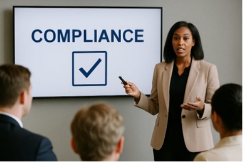 Board of directors discussing strategies for corporate governance compliance in a modern business setting