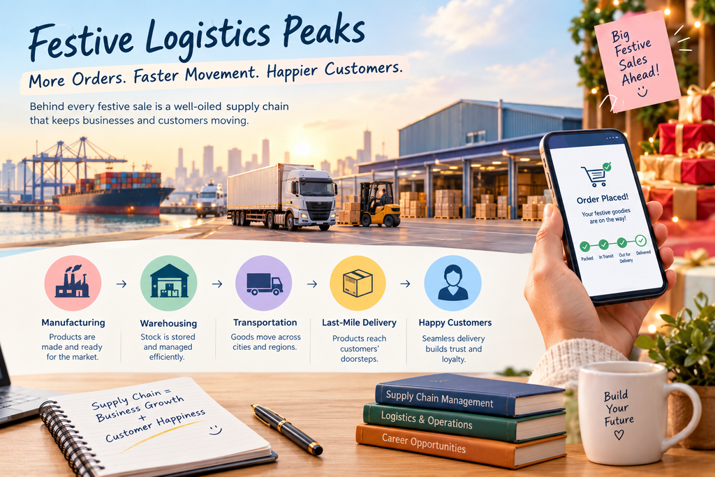 Supply chain skills for commerce graduates, including inventory, logistics, and data analysis