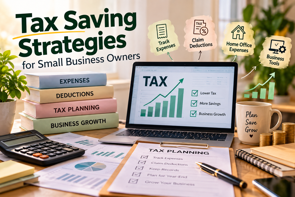 Tax saving strategies for small business owners, including expense tracking and financial records
