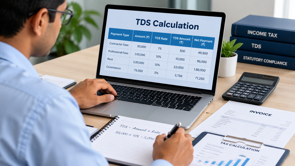 How to calculate TDS for small businesses, including tax rates and deduction calculations
