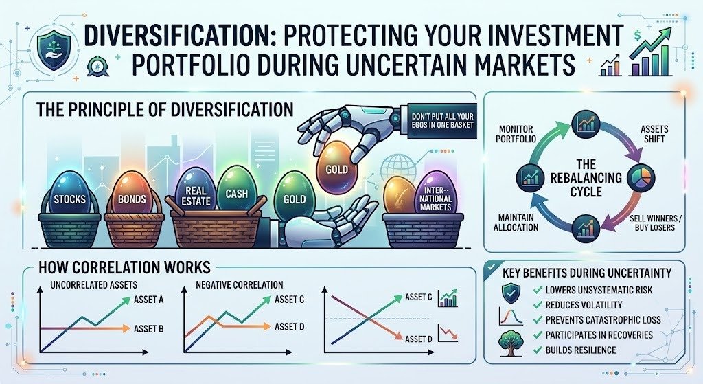 Pie chart showing standard vs alternative portfolio diversification