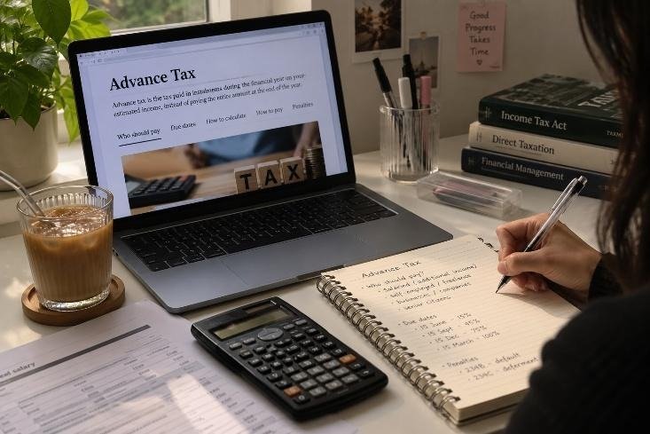 Advance tax for businesses in India, including instalment dates and tax payment calculations